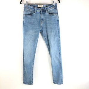 Bershka Denim Mens Jeans Slim Fit Light Wash Stretch Size 28x30